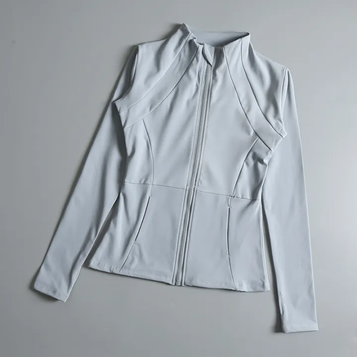 New%20yoga%20wear%20ladies%20coat%20round%20high%20elastic%20loose%20exercise%20yoga%20fitness%20long%20sleeve%20stand-up%20collar%20%20yoga%20tops%20-%20Image%204