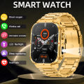 LIGE Men's Smart Watch With LED Flashlight 2.01-inch HD Screen Bluetooth Calling Heart Rate Monitor AI Voice Control Waterproof.