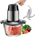 Electric Meat Chopper Machine - Electric food chopper - Qeema Machine - 3L Stainless Steel Bowl with Sharp Blades & Powerful Motor  High-Quality Electric Meat Grinder. 