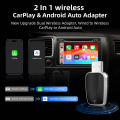 2 in 1 AI Box Mini Adapter Wired to Wireless Carplay&Android Auto Compatible with 99% of Cars Plug and Play WiFi Smart Dongle. 