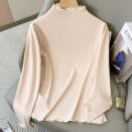 2026 Plus Size Women's Long Sleeve Turtleneck Velvet Base T-shirt Inner Wear Autumn Winter Fleece Lined Fashion Big Size Tops. 