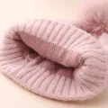Fur Pompom Baby Hat Heart Printed Knitting Autumn Winter Newborn Infant Beanie Cap Toddler Warm Crochet Girls Boys Hats. 