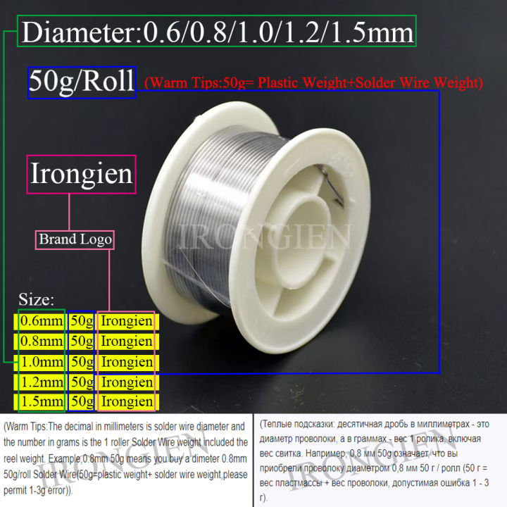 Irongien%20High%20Purity%20Soldering%20Wire%208g50g/Roll%20Mixed%20Tin%20Rosin%20Core%20Dia%200.6-1.5mm%20Solder%20Welding%20Wire%20For%20Electrical%20Soldering%20-%20Image%205