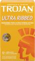 TROJAN Ultra Ribbed Condoms, Lubricated Condoms for Men, America’s Number One Condom, 12 Count. 