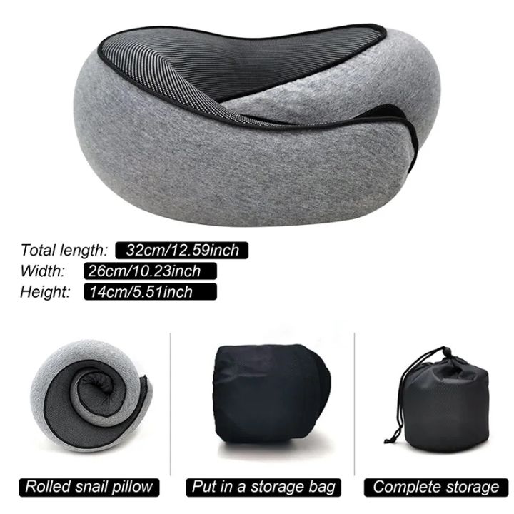 Portable%20Adjustable%20Travel%20Neck%20Pillow%20Memory%20Foam%20U-shaped%20Pillow%20Snail%20Style%20Travel%20Neck%20Support%20Soft%20Noon%20Break%20Sleep%20Pillow%20-%20Image%202