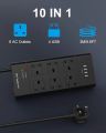 Auoplus 6outlet surge protector+4 USB Charger extension. 