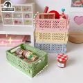 Mr.paper 6 Styles Plastic Stackable Foldable Stationary Holder Simple Cute Student Office Desktop Storage Stationery Organizer. 