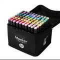 Morning Glory Markers twin double tip sketch art markers with broad and fine tip pack of 30/40/60/80 colours one side fine/Round tip one side highlighter tip permanent markers. 