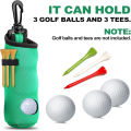Golf Tee Holder Golf Ball Carry Bag Neoprene Golf Ball Pouch Golf Ball Holder Keychain Belt Clip Portable Golf Accessories.