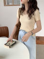 AOSSVIAO 2026 Basic V-neck Solid Thin Summer Pullover Women Female Knitted Ribbed Sweater Slim Short Sleeve Bodycon Sweater. 