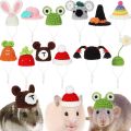 1 Pc Mini Hand-Crochet Pet Hats - Knitted Animal Caps for Hamsters, Parrots & Small Pets, Cute Photo Props for Birds and Rodents. 