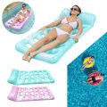 Inflatable Pool Float Lounger with Headrest Floating Lounger Air Mattress PVC Swimming Pool Air Mattress for Swimming Pool Party. 