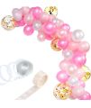 Pink Balloons Garland Arch Kit -112Pcs For Happy Birthday Balloon Decoration Girls, Women, Wife/Balloon Garland Kit/Ballon Arch Kit/Pink Metallic Helium Ballons/Ballon Items For Decor. 