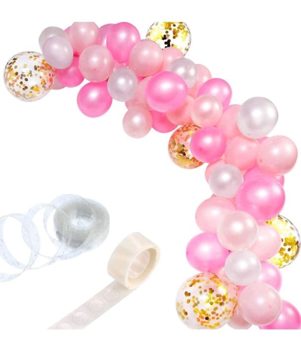 Pink Balloons Garland Arch Kit -112Pcs For Happy Birthday Balloon Decoration Girls, Women, Wife/Balloon Garland Kit/Ballon Arch Kit/Pink Metallic Helium Ballons/Ballon Items For Decor