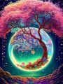 Diamond Painting 5D DIY Fantasy Moon Tree Landscape Full Drill Rhinestones Mosaic  Handmade Products Home Decor Gift. 