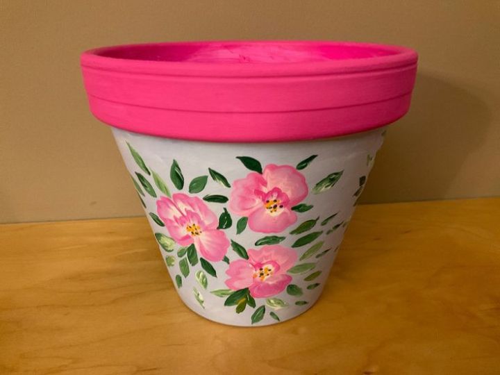 Terracotta pot for original/artificial plants. Acrylic painting on Clay pot. Make your home/garden more attractive with beautiful artwork. size: 9 inches height