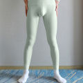 Men's Thermal Underwear Bottoms Ice Silk Fabric Autumn Winter Inner Wear Warm Leggings Male Tights Trousers. 