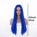 Synthetic Pink Long Straight Wig Middle Part Silky Soft Fashion Cosplay Party Costume Lolita Heat Resistant Daily Use. 