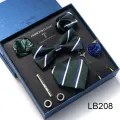 Men's Tie Set Luxury Gift Box Silk Tie Necktie Set 8pcs Inside Packing Festive Present Cravat Pocket Squares Holiday Gift Men. 