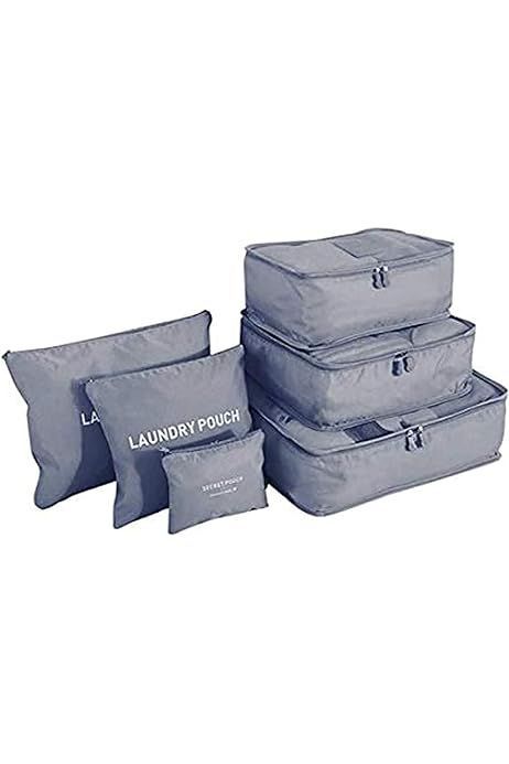 6 PCS Travel Storage Bags Set Clothes Tidy Packing Cubes Luggage Organizer Pouch Waterproof t High Quality Oxford Mesh Cloth Travel Bag Organizer, one size