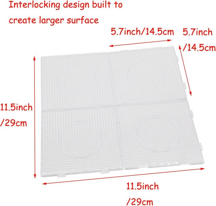 4PCS%205mm%20Fuse%20Beads%20Boards,%20Large%20Clear%20Pegboards%20Kits,%20with%20%20Roning%20Paper,%20Perler%20Hama%20Beads%20Template%20Tool%20Diy%20Toy%20-%20Image%204