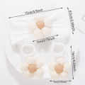 2Pcs/Set Ins Cream Latte Flower Headbands with Ribbed Socks for Baby Girls Boutique Flower Anti-Slip Short Cotton 0-12M Sock. 