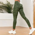 CHRLEISURE Digital Print  Work Yoga Pants Seamless Sports Legging with Pocket Gym Fitness Tight Elastic Slim Workwear. 