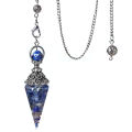 Natural Crystal Agates Pendulum Ornament Three Phases Hexagonal Cone Charms Pendule Quartz Amulet Pendulum Divination Healings home decoration item. 