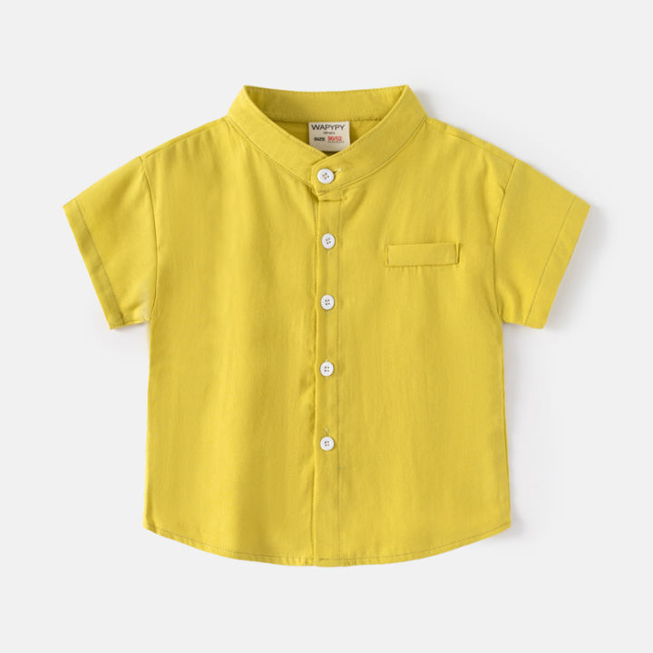 Short%20Sleeve%20Polo%20Shirt%20for%20Children%20Casual%20Mandarin%20Collar%20Solid%20Color%20Cotton-Linen%20Blend%20Thin%20Summer%20Kids%20Shirts%20Boys%20-%20Image%203