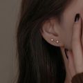 SOFTPIG Real 925 Sterling Silver Zircon 4MM Star Tiny Stud Earrings for Women Fine Jewelry Minimalist Ear Hole Care Accessories. 
