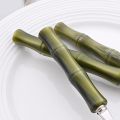 1Pc Green Imitation Bamboo Handle Knife Fork Spoon Dinnerware Cutlery Set  Kitchen Flatware 304 Stainless Steel Tableware Set. 