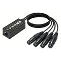 1Pair 4-Channel 3-Pin XLR Or 6.3Mm Audio And DMX Over Network Cable Extender, DMX512 Network Signal Extender Male+ Female. 