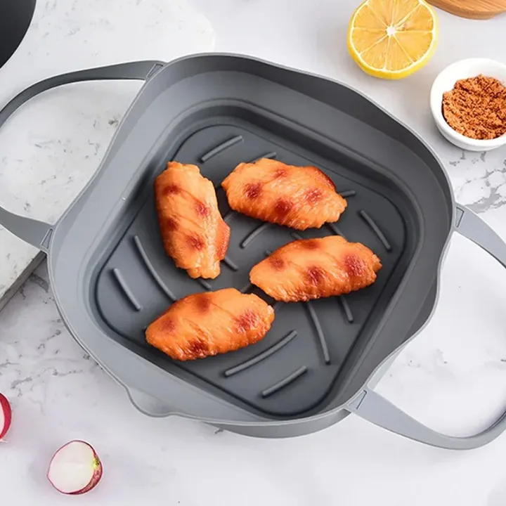 20cm%20Air%20Fryer%20Silicone%20Basket%20Tray%20Pot%20With%20Handle%208inch%20Square%20Airfryer%20Baking%20Mold%20Liner%20Foldable%20Kitchen%20Cooking%20Accessories%20-%20Image%204