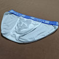 Men High Fork Briefs Mid Waist Elastic Breathable U Convex Underpants Ice Silk Men's Underwear Close Fitting Silky Shorts.