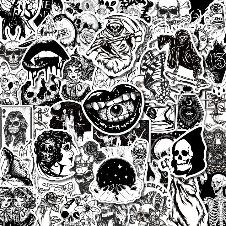 Gothic%20Stickers,%2050%20Pcs%20skull%20Vinyl%20Sticker%20Pack,%20Waterproof%20Skeleton%20Stickers%20for%20Laptops,%20Water%20Bottles,%20Phone%20Case%20-%20Image%203