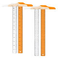 1Pc T-shaped Double Side Scale Ruler Drafting Drawing Tool Plastic School Office Supplies Stationery Accessory 30cm (Inch, Cm).