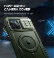 For iPhone 13 Pro Max Full Body Rugged Armor Shockproof Magnetic Case with Camera Cover and Built-in Screen Protector Kickstand. 