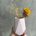 Concrete Decor Vase - Mini Ribbed Turbine Rounded Vase(Size 10*6 cm). 