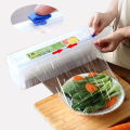 Cling Film Roll Holder Food PE Wrap Cutter Kitchen Organizer Adjustable Plastic Wrap Dispensers Foil Cutting Storage Home Tools. 