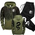 Fashion Men Single Piece Sweatshirts Sweatpants Versatile Men's Tracksuit Casual Comfort Daily Sports Simple Splashed Ink Hoodie.