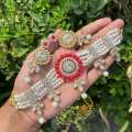 Double layer pearl chain choker set for women. 