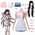 Danganronpa Mikan Tsumiki Cosplay Outfit With Wig Anime Halloween Despair Ultimate Nurse Uniform Maid Costume Full Set For Women. 