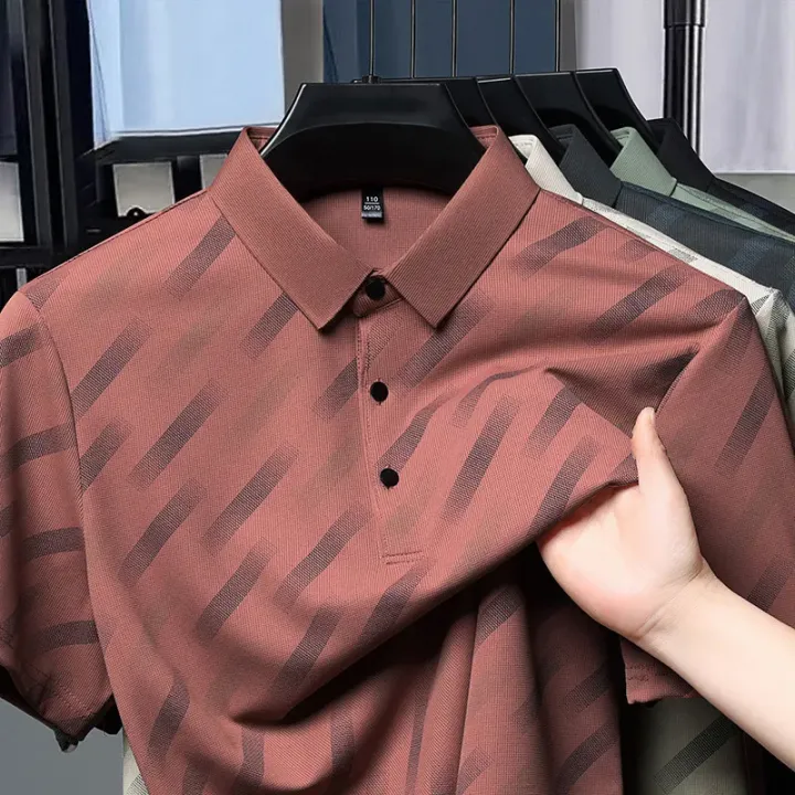 2025%20New%20Men's%20Business%20Casual%20Short%20Sleeved%20Printed%20Polo%20Shirt%20Fashionable%20Breathable%20Comfortable%20and%20Versatile%20Top%20-%20Image%205