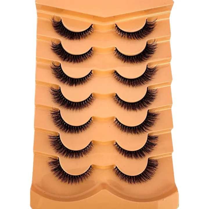 New%207%20Pairs%20Lashes%203D%20Mink%20Fluffy%20Eyelashes%20Short%20Lasting%20Thick%20Wispy%20Natural%20Lashes%20Dramatic%20Volume%20Lashes%20Extension%20Thick%20Long%20-%20Image%203