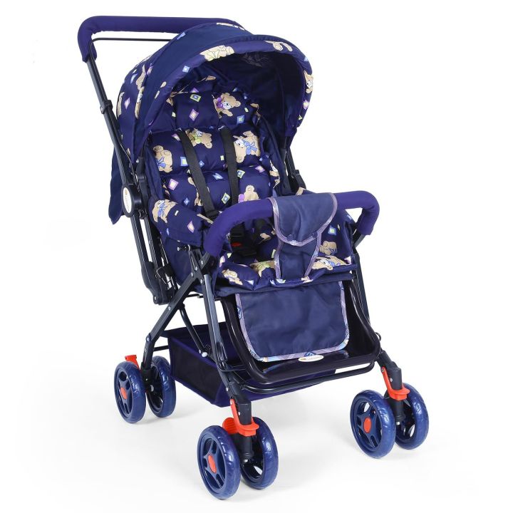 New Born Baby Stroller Pram | Easy Fold for Newborn Baby | No 008 | Kids Reversible Handle Backer 360 Degree Rotation Wheel | Easy Carry Travel | Washable Cover Go Cart