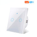 Tuya WiFi Smart Touch Switch 1/2/3Gang Wall Light Switches EU Two Wiring Methods LED Smart Life Home Via Alexa  Home lightify. 