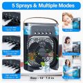 Portable Fan Air Conditioners Upgraded Version USB Electric Fan LED Night Light Water Mist Fun 3 In 1 Air Cooler Humidifie For Home. 