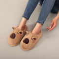 A Pair of Brown Plush Capybara Animal-Patterned Furry Home Slippers with Soft Soles, Comfortable and Warm, Non-Slip Indoor Slippers Suitable for Men and Women, Lightweight, Silent, and Comfortable Shoes, the Perfect Holiday Choice.