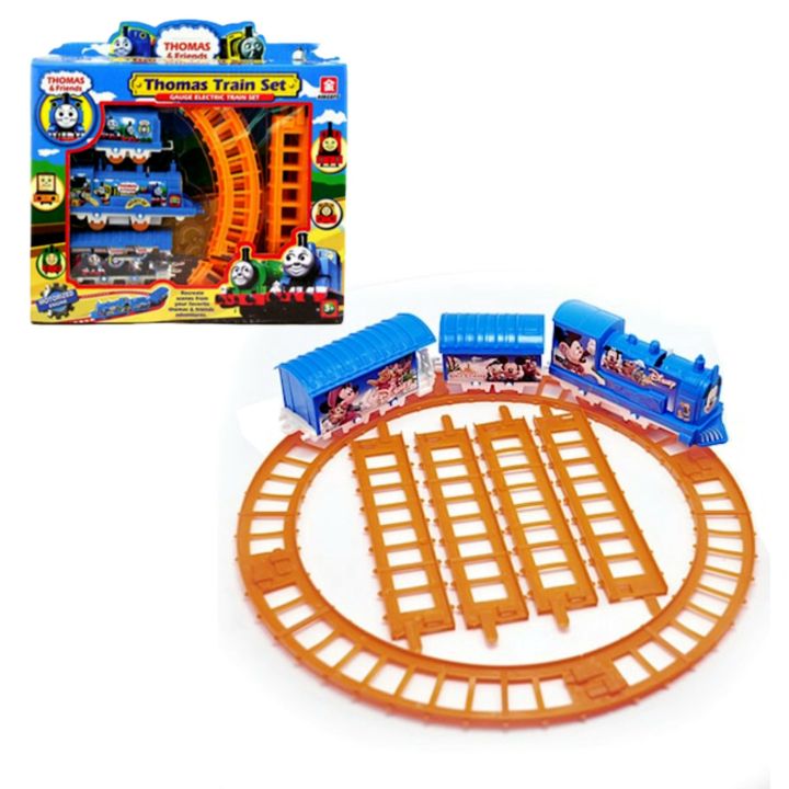 Thomas and Friends Cartoon Train Set 11 Pieces Battery Operated Model Train ToyTrackmaster for Boys Girls Indoor Fun Game - Electric Power Rushed Train Tracks, Motorized Train & Track Set for Preschool kids ages 3 years and older