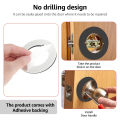 2 Pcs Door Knob Plates Round Version Stainless Steel Door Reinforcement Plate 2-1/8" Inner Diameter 3-1/2" Outer Diameter Scar.